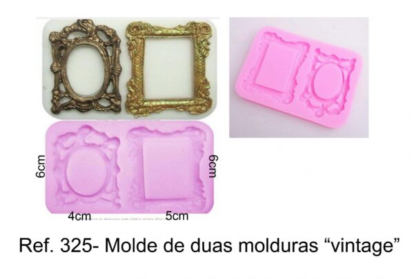 J 325- Molde 2 molduras espelhos vintage