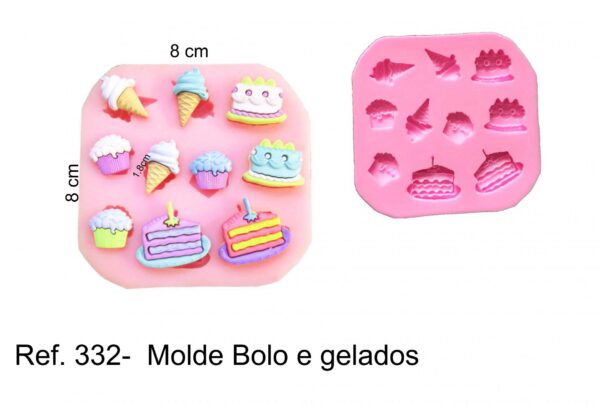 J 332 - molde Bolos/gelados de cone/ cupcake shopkins