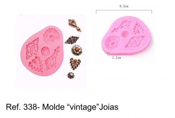 J 338- molde vintage joias brincos pingentes