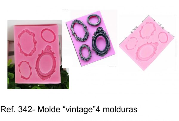 J 342- Molde vintage 4 molduras / espelhos