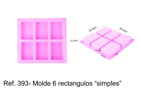 J 393- Molde básico 6 rectangulos / quadrado/ cubo/ barra