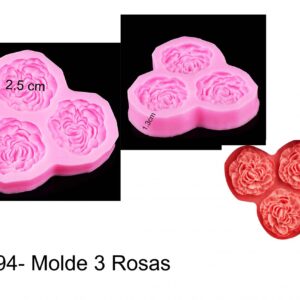 J 394- Molde 3 rosas/flores