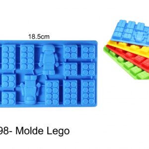 J 398- Molde lego com peças e figuras robot