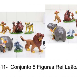J 411- Conjunto 8 figuras Rei Leão/Guarda Leão/Simba/Kion