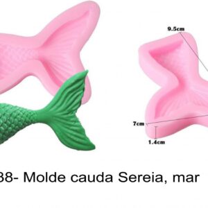 J 438- molde cauda Sereia/mar pequeno barbatanas