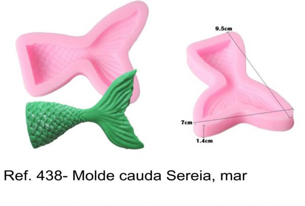 J 438- molde cauda Sereia/mar pequeno barbatanas