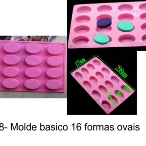 J 448- molde básico 16 formas ovais/oval