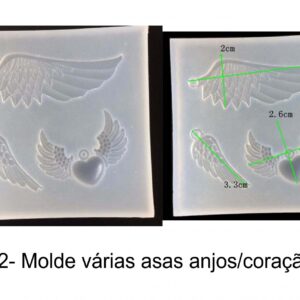 J 452-molde asas anjos/coração