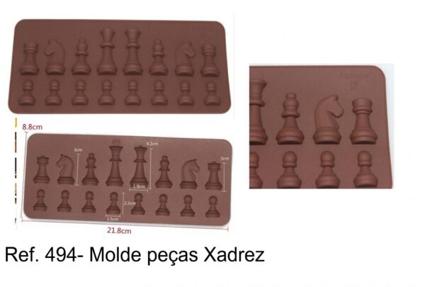 J 494- Molde peças Xadrez/cavalo/rei/rainha/bispo/peão/torre/ xeque mate