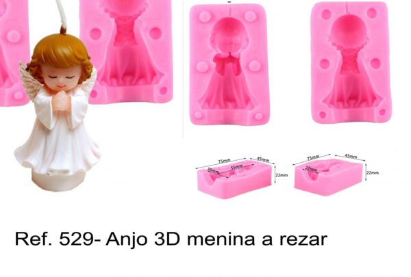 J 529- Anjo 3D menina a rezar