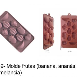 J 539- Molde frutas (banana, ananás, uvas, maça, melancia)