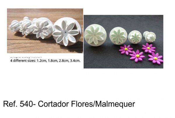 J 540- Conjunto 4 cortadores Flores/Malmequer/margarida