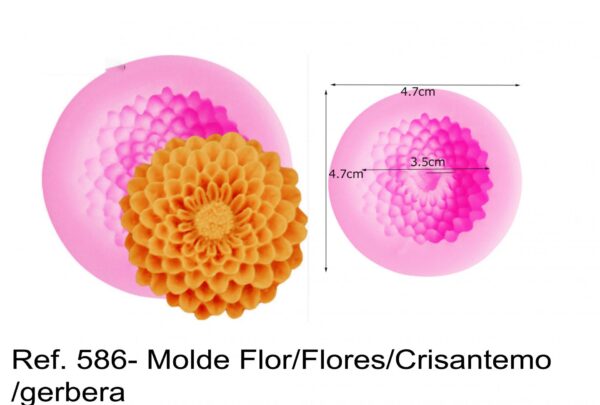 J 586- Molde Flor/Flores/Crisantemo /gerbera