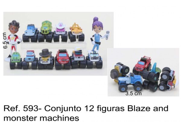 J 593- Conjunto 12 figuras Blaze and monster machines