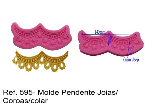 J 595- Molde Pendente Joias/ Coroas/colar/vintage coroa