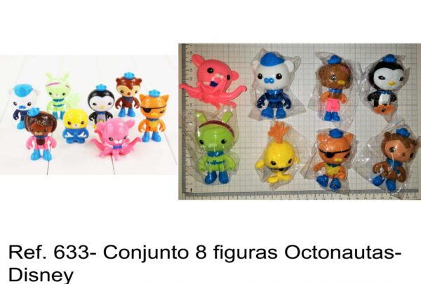 J 633- Conjunto 8 figuras Octonautas, polvo, urso, pinguim, gato- Disney