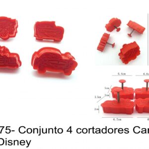 J 675- Conjunto 4 cortadores Carros/ cars- Disney