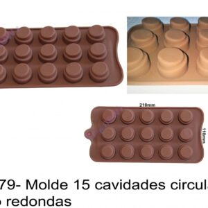 J 679- Molde 15 cavidades circulares/ circulo redondas