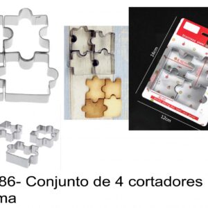 J 686- Conjunto de 4 cortadores puzzle / enigma