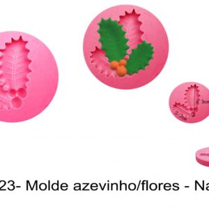 J 723- Molde azevinho/flores - Natal