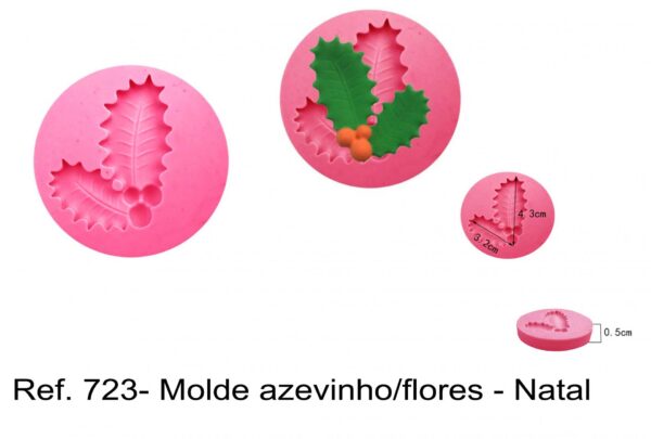 J 723- Molde azevinho/flores - Natal