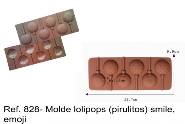 J 828- Molde lolipops (pirulitos) smile, emojis picole popsicle