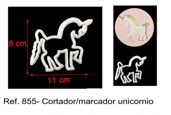 J 855- Cortador/marcador unicornios cavalos