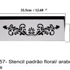J 857- Stencil padrão floral/ arabesco/ vintage
