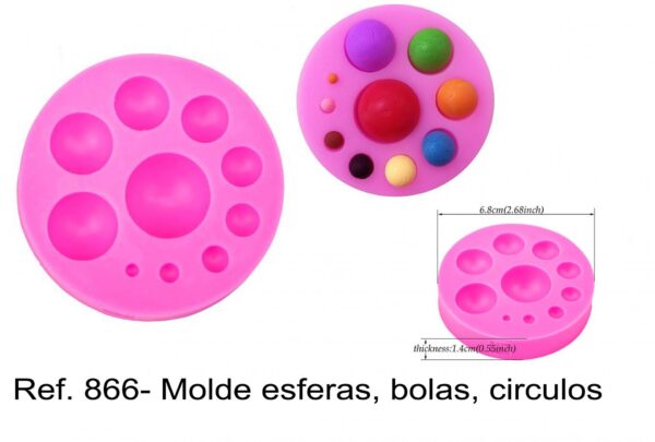 J 866- Molde esferas, bolas, circulos perolas