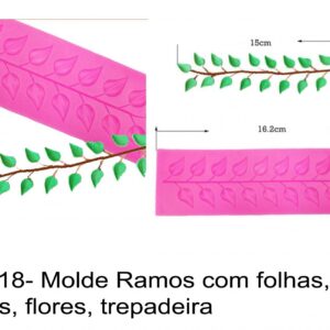 J 918- Molde Ramos com folhas, petalas, flores, trepadeira, hera