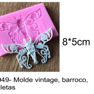J 949- Molde vintage, barroco, borboletas