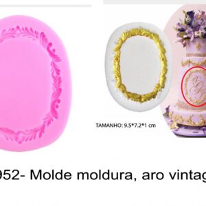 J 952- Molde moldura, aro vintage, espelho palma grinalda
