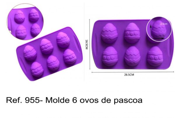 J 955- Molde 6 ovos de pascoa
