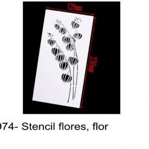 J 974- Stencil flores, flor