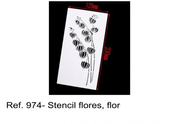 J 974- Stencil flores, flor