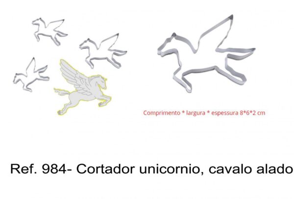 J 984- Cortador unicornio, cavalo alado pegasus